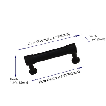 3.25 Inch Center to Center Matte Black Cabinet Pulls Kitchen Cabinet Handles