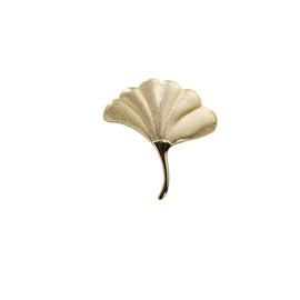 Ginkgo Leaf Shape Knob，Solid Drawer Pulls，Creative Decorate Pulls for Wardrobe Cupboard Drawer Bookcase Furniture (Small，Gold)
