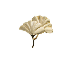 Ginkgo Leaf Shape Knob Handles，Solid Metal Drawer Pulls，Creative Decorate Pulls for Wardrobe Cupboard Drawer Bookcase Furniture (Large，Gold)