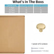 10 Pack 1-1/4 Inch Brushed Brass Kitchen Cabinet Knobs,Solid Dresser Knobs Drawer Knobs For Cupboard Drawer Pulls