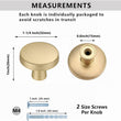 10 Pack 1-1/4 Inch Brushed Brass Kitchen Cabinet Knobs,Solid Dresser Knobs Drawer Knobs For Cupboard Drawer Pulls