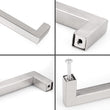 18 Inch(C-C) Modern Square Cabinet Handles (458mm，Brushed Nickel)
