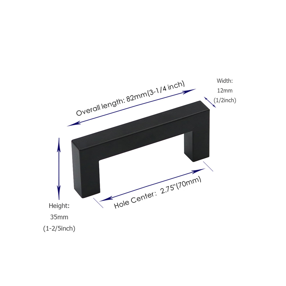 10 Pack 2.75 Inch Center to Center Matte Black Cabinet Handles Stainless Steel Drawer Pulls 10 Pack 2.75 Inch Center to Center Matte Black Cabinet Handles Stainless Steel Drawer Pulls