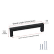 10 Pack 4.5 Inch(115mm) Hole Centers Modern Kitchen Cabinet Pulls Black Drawer Handles