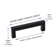 10 Pack 4 Inch(102mm) Hole Centers Matte Black Square Cabinet Handles