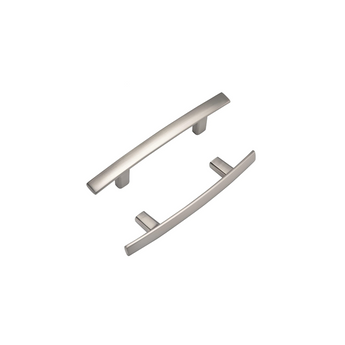 Curved Arch Cabinet Pulls，Zinc Handle Bar 5 Inch (128mm Hole Centers，Brushed Nickel)