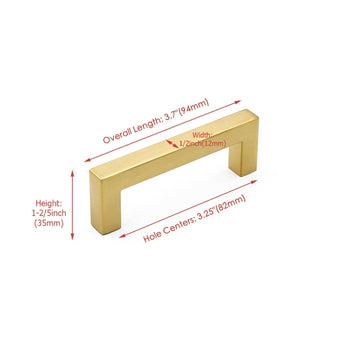 250 Pack 3.25 Inch(Center To Center) Brushed Brass Cabinet Pulls (3.25