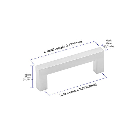 10 Pack 3.25 Inch(Center To Center) Brushed Nickel Cabinet Pulls (3.25