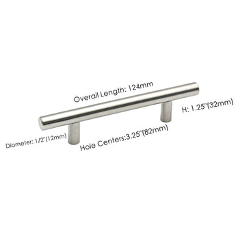 50 Pack 3.25 Inch(Center To Center) Brushed Nickel Cabinet Handles (3.25