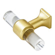 1 Pack Clear Acrylic Cabinet Knobs,Brushed Brass Drawer Knobs,Modern T Bar Gold Cabinet Knobs for Dresser Drawers Cupboard Wardrobe