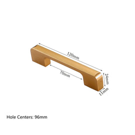 Aluminum Alloy Drawer Pulls Gold Cabinet Handles - Long Series - Hole Centers(96mm-900mm)