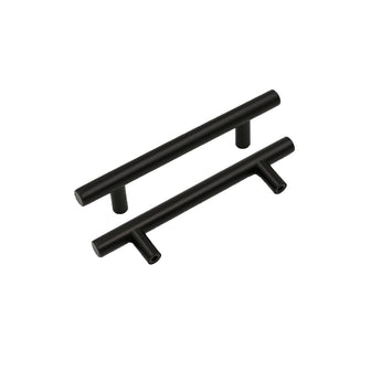 Matte Black Stainless Steel Kitchen Drawer Pulls - T Bar Handles - Hole Centers(Knob,2.5