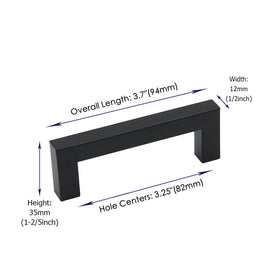 3.25 Inch(C-C) Matte Black Cabinet Pulls (3.25