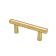 Brushed Brass Cabinet Pulls Gold Cabinet Hardware - T Bar Handles - Hole Centers(T-Bar Knob,2.5",3",3.25,3.5,3.75,4",4.5,5",6.25",7.5")