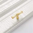 Bamboo Shape Solid Zinc Alloy Cabinet Knobs Handle Pulls - Bamboo Shape Series - Hole Centers(T-Bar Knob，96mm，128mm)