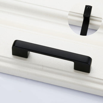 Black Cabinet Pulls，Square Cabinet Handle Drawer Pulls，Aluminum Alloy Kitchen Cabinet Pulls(96mm,128mm,192mm,320mm)