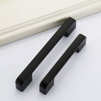Black Cabinet Pulls，Square Cabinet Handle Drawer Pulls，Aluminum Alloy Kitchen Cabinet Pulls(96mm,128mm,192mm,320mm)