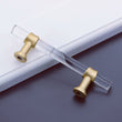 Brushed Brass Cabinet Pulls Arcylic Drawer Pulls - Acrylic Round Bar Series - Hole Centers(2-1/2 Inch，64mm)