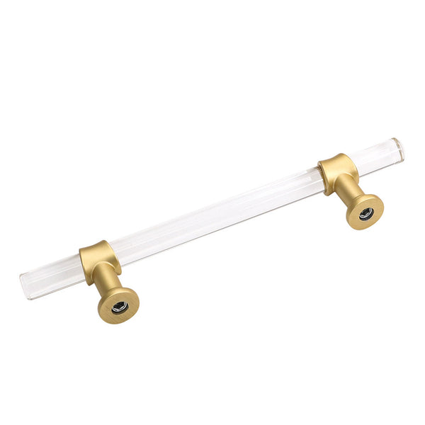 Acrylic Gold Drawer Pulls Cabinet Pulls - Acrylic Round Bar Series - Hole Centers(4 Inch，102mm)