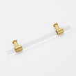 Brushed Brass Cabinet Pulls Arcylic Drawer Pulls - New Acrylic Pulls - Hole Centers(Knob,2.5",3",3.5",3.75",4",5",6.25",7.5")