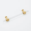 1 Pack 3 inch(Center to Center) Brushed Brass Cabinet Pulls Arcylic Drawer Pulls (76mm,Hole Center)