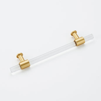 2.5in Brushed Brass Cabinet Pulls Arcylic Drawer Pulls(64mm, Hole Center)
