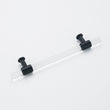 5 inch Hole Centers Cabinet Pulls, Clear Acrylic Drawer Handles, Black Finish with Zinc Alloy Base(128mm Hole Center)
