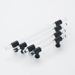 1 Pack 5 inch Hole Centers Cabinet Pulls, Clear Acrylic Drawer Handles, Black Finish with Zinc Alloy Base(128mm Hole Center)