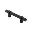 Flat Black Cabinet Bar Handle Pull - 3" (76mm) Hole Centers