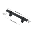 Flat Black Cabinet Bar Handle Pull - 3.5" (90mm) Hole Centers
