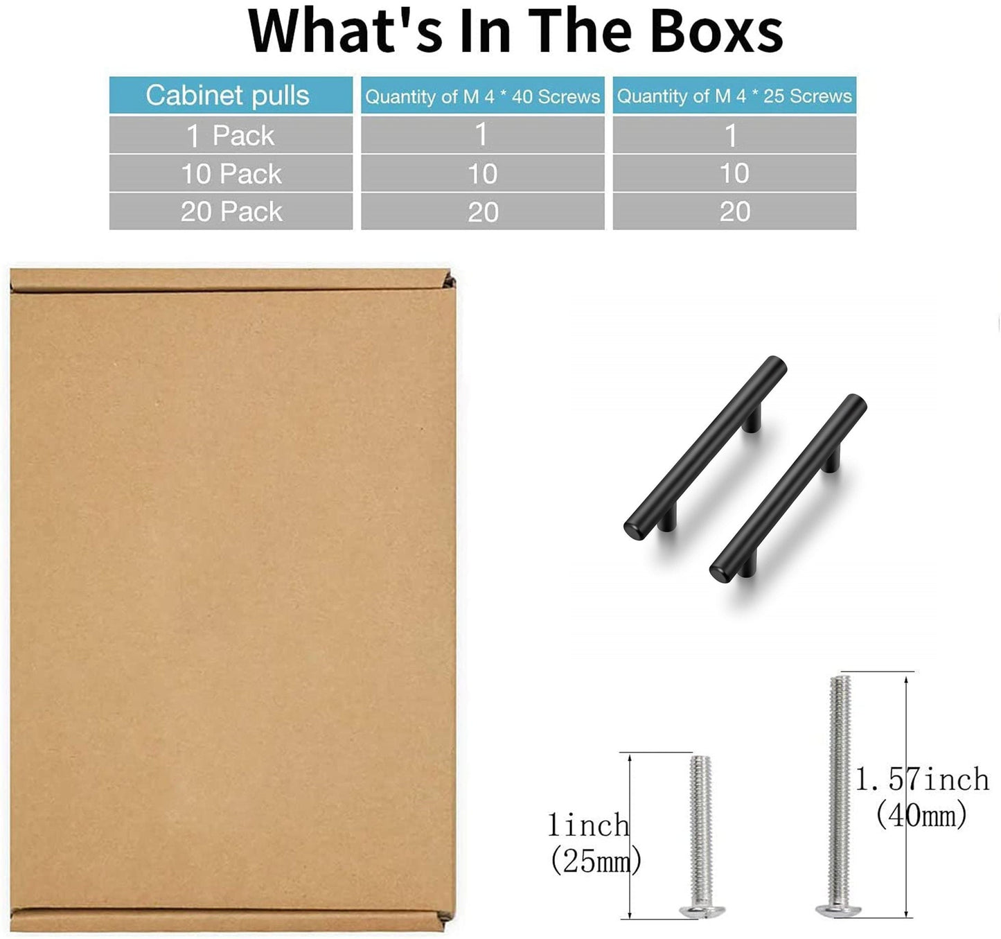 4.5 Inch(115mm) Hole Center Cabinet Handles Pulls For Kitchen Stainless Steel Matte Black Drawer Pulls ( 179mm,Length)