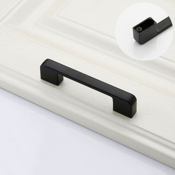 Black Cabinet Pulls，Square Cabinet Handle Drawer Pulls，Zinc Alloy Kitchen Cabinet Pulls(96mm,128mm,160mm,192mm,224mm,256mm,320mm)