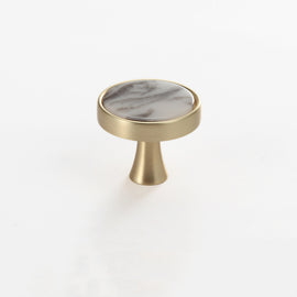 Brushed Brass Dresser Knobs | Zinc Alloy Drawer Knobs | Gold Drawer Knobs Pulls Suitable for Kitchen Cabinets Cupboard (Landscape Pearl)