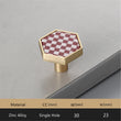 1.18"(30mm) Brushed Brass Knobs, Solid Modern Drawer Knobs Hexagon Knobs for Home, Kitchen, Bathroom, Office and More