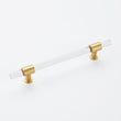 3 inch(C-C) Brushed Brass Cabinet Pulls Arcylic Drawer Pulls (76mm，Hole Center)