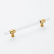 1 Pack 3 inch(Center to Center) Brushed Brass Cabinet Pulls Arcylic Drawer Pulls (76mm,Hole Center)