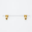 Brushed Brass Cabinet Pulls Arcylic Drawer Pulls - New Acrylic Pulls - Hole Centers(Knob,2.5",3",3.5",3.75",4",5",6.25",7.5")