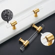 3.5" Hole Centers Gold Drawer Pulls，Crystal Cabinet Handles Kitchen Acrylic Cabinet Hardware(90mm，Hole Centers)