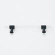 1 Pack 5 inch Hole Centers Cabinet Pulls, Clear Acrylic Drawer Handles, Black Finish with Zinc Alloy Base(128mm Hole Center)
