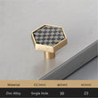 1.18"(30mm) Brushed Brass Knobs, Solid Modern Drawer Knobs Hexagon Knobs for Home, Kitchen, Bathroom, Office and More
