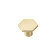 Solid Brass Gold Knobs - 1.33" Diameter (34mm), Brass - Hexagon Dresser Knobs for Lving Room，Bedrooms，DIY Lovers，Gifts