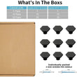 Solid Black Drawer Knobs - 1.33" Diameter (34mm), Matt Black - Hexagon Dresser Knobs for Lving Room，Bedrooms，DIY Lovers，Gifts