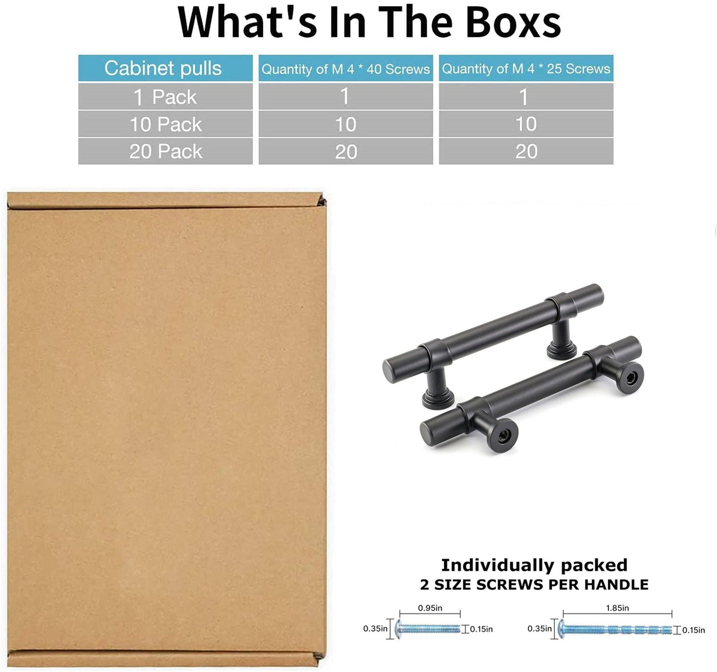 3 Inch Hole Center Cabinet Handles Pulls for Kitchen Stainless Steel Matte Black Drawer Pulls ( 5" Length )