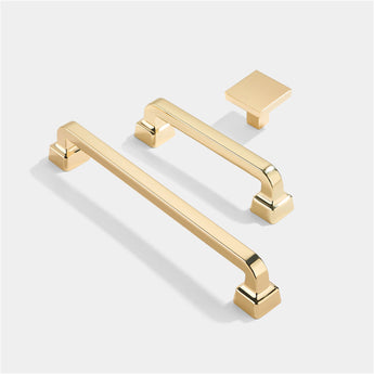 Brushed Cabinet Pulls Gold Drawer Pulls，Zinc Alloy Drawer Pull Handle For Dresser Drawers Bathroom Cabinet Hardware(Swiss Gold)