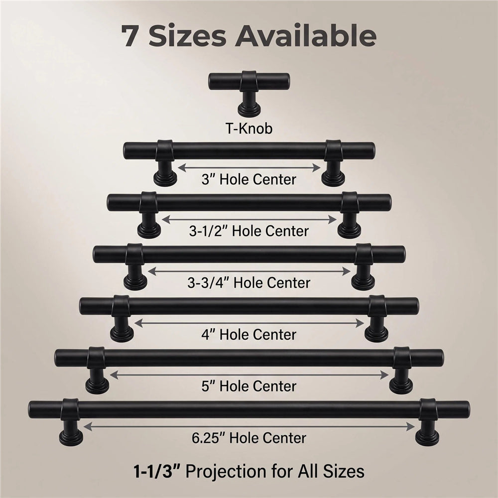 10 Pack Matte Black Drawer Handles Heavy Duty Stainless Steel for Kitchen Bathroom