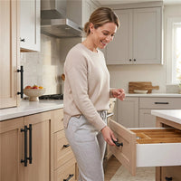 10 Pack Matte Black Drawer Handles Heavy Duty Stainless Steel for Kitchen Bathroom