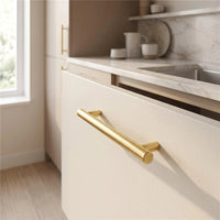 10 Pack 4.25 Inch Center to Center Modern Stainless Steel Brushed Brass Cabinet Handles(Hole Center:108mm)