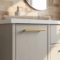 10 Pack 4.25 Inch Center to Center Modern Stainless Steel Brushed Brass Cabinet Handles(Hole Center:108mm)