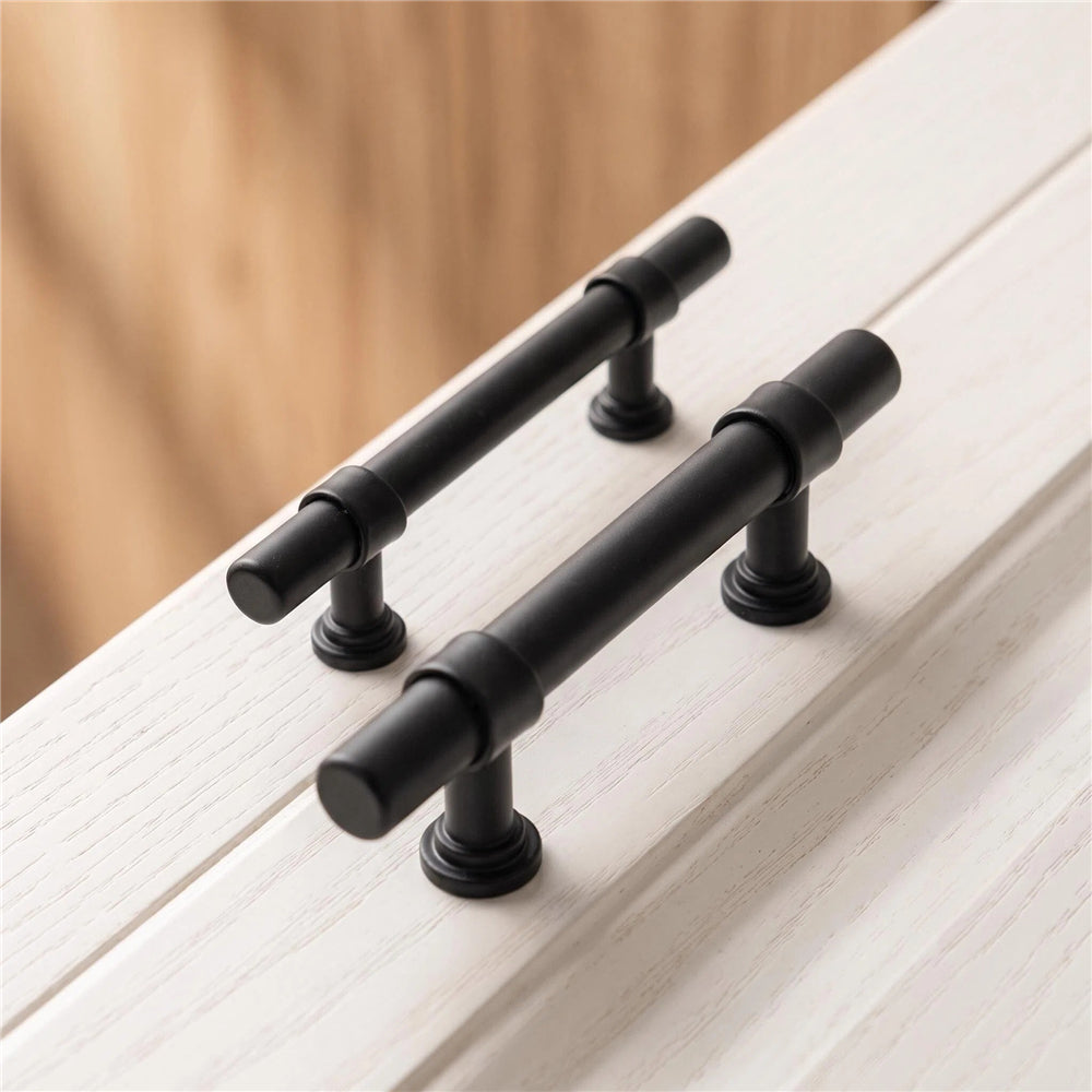 10 Pack Matte Black Drawer Handles Heavy Duty Stainless Steel for Kitchen Bathroom