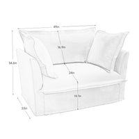 Single Deep Seat Comfy Single Couch Sofa Multiple Large Soft Pillows (Chenille Fabric, Green)
